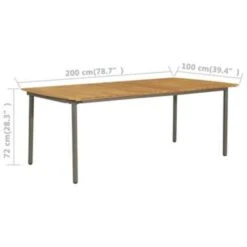 VidaXL Tuintafel 200x100x72 Cm Massief Acaciahout En Staal -Tuinmeubels Winkel 0aa3d1fe3f444346b46c90026c5eb7e2