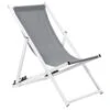 Beliani Tuinligstoel LOCRI - Grijs Polyester, Aluminium -Tuinmeubels Winkel 1000000613