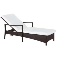 Beliani Tuinligstoel VASTO - Bruin Pe Rotan -Tuinmeubels Winkel 1000000616 0102