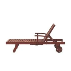 Beliani Tuinligstoel TOSCANA - Donkere Houtkleur Acaciahout -Tuinmeubels Winkel 1000000630 0103