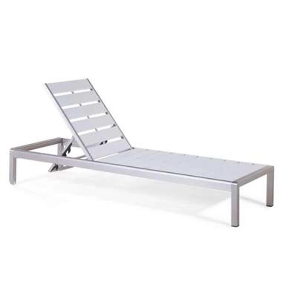 Beliani Tuinligstoel NARDO - Wit Kunsthout, Aluminium 6 Beliani Tuinligstoel NARDO - Wit Kunsthout, Aluminium - Afbeelding 4