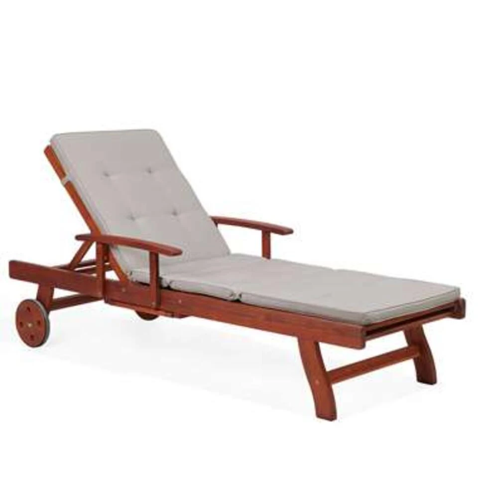 Beliani Tuinligstoel TOSCANA - Beige Acaciahout 3 Beliani Tuinligstoel TOSCANA - Beige Acaciahout