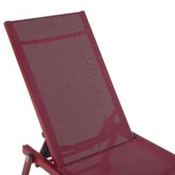 Beliani Tuinligstoel PORTOFINO - Rood Aluminium, Textiel -Tuinmeubels Winkel 1000003155 0101