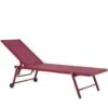 Beliani Tuinligstoel PORTOFINO - Rood Aluminium, Textiel -Tuinmeubels Winkel 1000003155