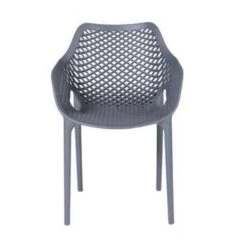 Garden Impressions Air XL Kunststof Tuinstoel Donker Grijs - 2 Stuks -Tuinmeubels Winkel 1000003926 0103