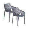 Garden Impressions Air XL Kunststof Tuinstoel Donker Grijs - 2 Stuks -Tuinmeubels Winkel 1000003926