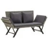 VidaXL Tuinbank Met Kussens 176 Cm Poly Rattan Grijs