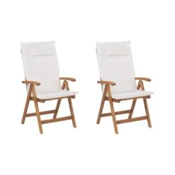 Beliani Tuinstoel JAVA - Lichte Houtkleur Acaciahout