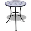 VidaXL Bistrotafel 60 Cm Mozaïek Blauw En Wit 1 VidaXL Bistrotafel 60 Cm Mozaïek Blauw En Wit -Tuinmeubels Winkel 1000006097