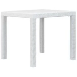 VidaXL Tuintafel 79x79x72 Cm Rattan-look Kunststof Wit