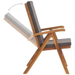 VIDAXL Tuinstoelen 2 St Verstelbaar Met Kussens Massief Teakhout Grijs -Tuinmeubels Winkel 1000006224 0103