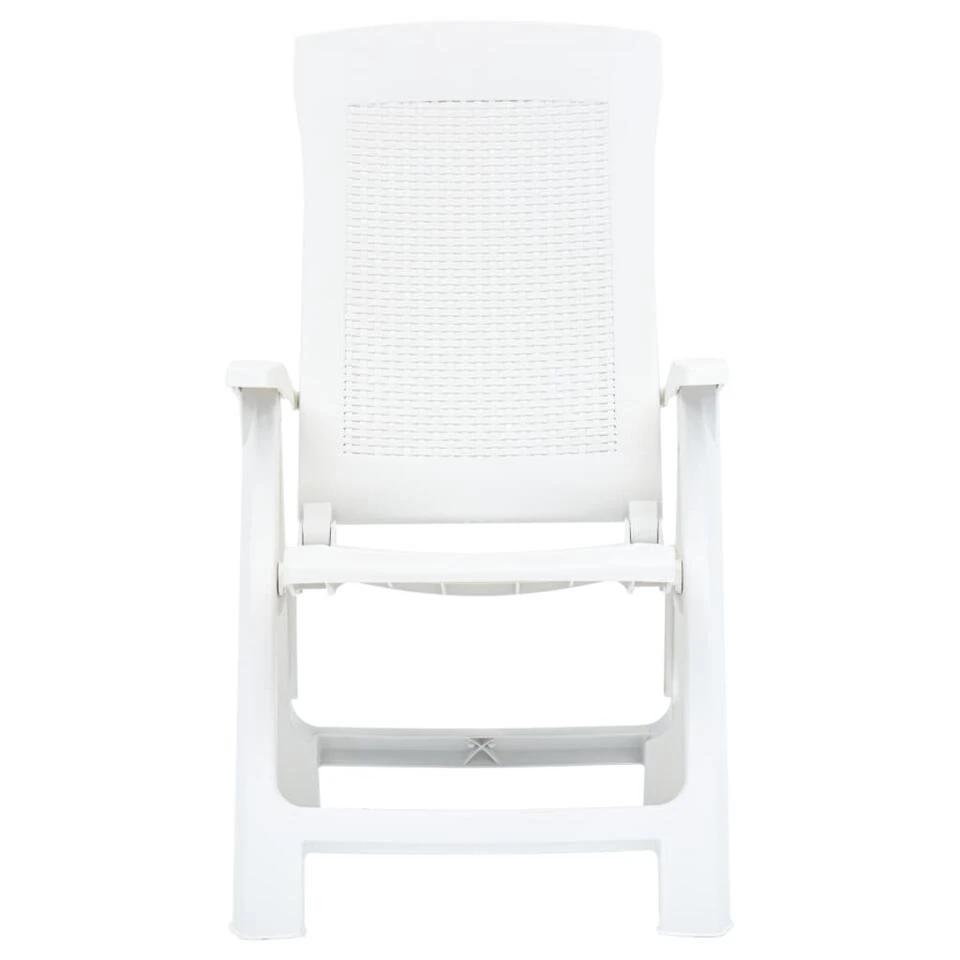 VidaXL Tuinstoelen 2 St Verstelbaar Kunststof Wit 5 VidaXL Tuinstoelen 2 St Verstelbaar Kunststof Wit - Afbeelding 3