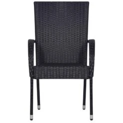 VidaXL Tuinstoelen Stapelbaar 2 St Poly Rattan Zwart 8 VidaXL Tuinstoelen Stapelbaar 2 St Poly Rattan Zwart -Tuinmeubels Winkel 1000006317 0102