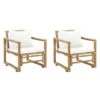 VidaXL Tuinstoelen 2 St Met Kussens Bamboe -Tuinmeubels Winkel 1000006338
