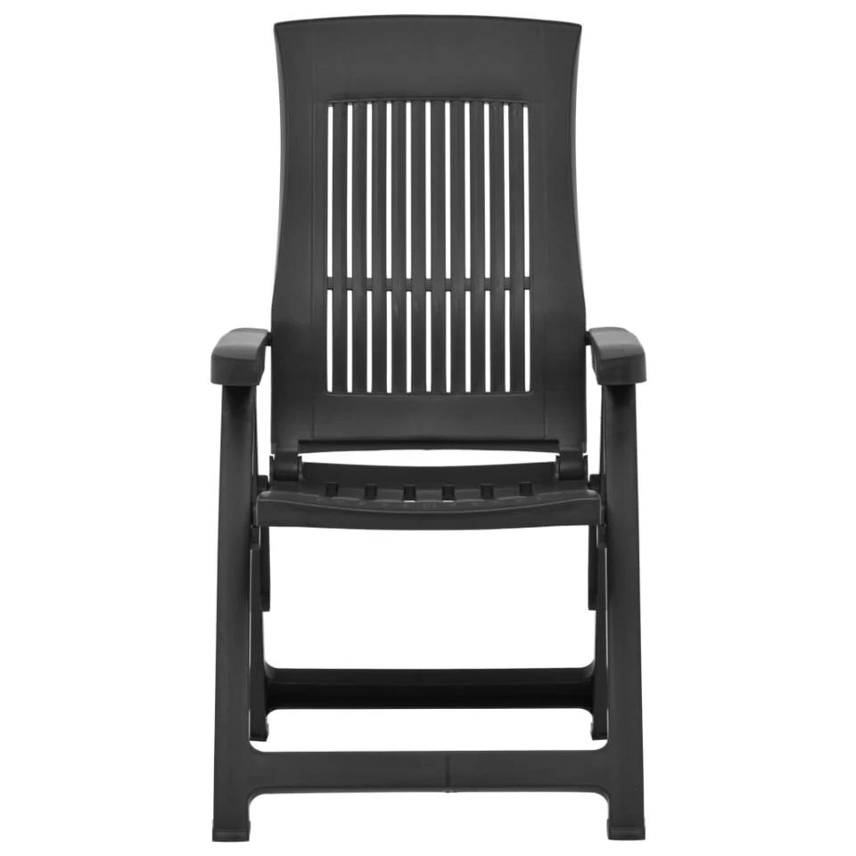 VidaXL Tuinstoelen 2 St Verstelbaar Kunststof Antracietkleurig 5 VidaXL Tuinstoelen 2 St Verstelbaar Kunststof Antracietkleurig - Afbeelding 3