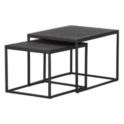 WOOOD Bijzettafels Buiten Febe - Metaal - Zwart - Set Van 2 -Tuinmeubels Winkel 1000013689 0103