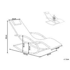 Beliani Tuinligstoel CARANO II - Beige Staal, Textiel -Tuinmeubels Winkel 1000017797 0102