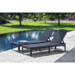 Allibert Jaipur Ligbed - 58x187,5x29 Cm - 2 Stuks - Grafiet -Tuinmeubels Winkel 1000031147 0102