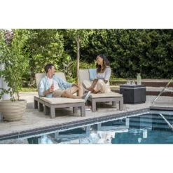 Allibert Daytona Deluxe Ligbed - 65x195x25,5 Cm -Cappuccino -Tuinmeubels Winkel 1000031148 0102