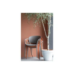 WOOOD Tuinstoel Bent - Kunststof - Terra - Set Van 4 -Tuinmeubels Winkel 1000033690 0102