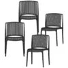 WOOOD Tuinstoel Billie - Kunststof - Zwart - Set Van 4 2 WOOOD Tuinstoel Billie - Kunststof - Zwart - Set Van 4 -Tuinmeubels Winkel 1000033694