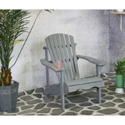 SenS-Line Adirondack Tuinstoel - Hout - Grijs -Tuinmeubels Winkel 1000038285 0103