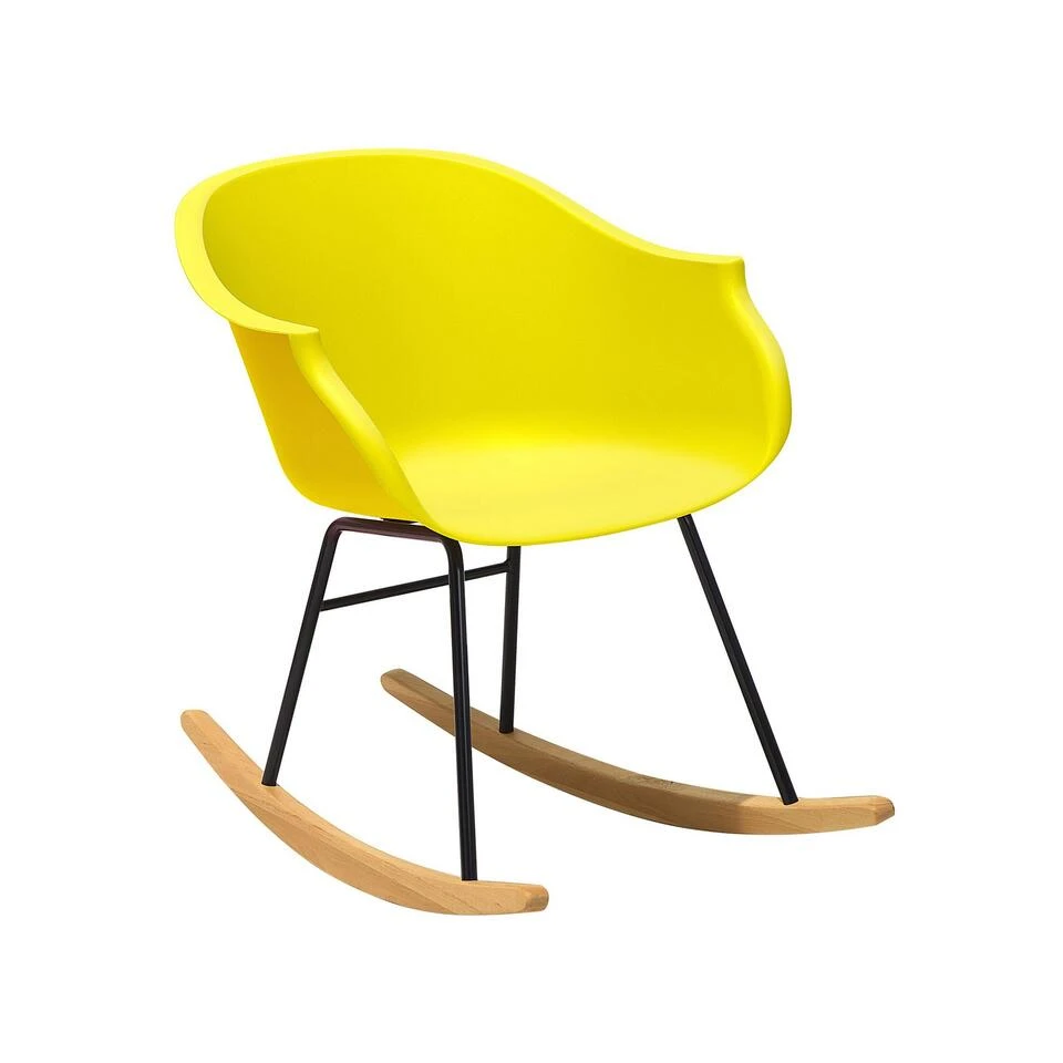 Beliani Schommelstoel HARMONY - Geel Polypropyleen 3 Beliani Schommelstoel HARMONY - Geel Polypropyleen