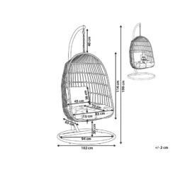 Beliani Hangstoel ALLERA - Wit Polyester -Tuinmeubels Winkel 1000042134 0102