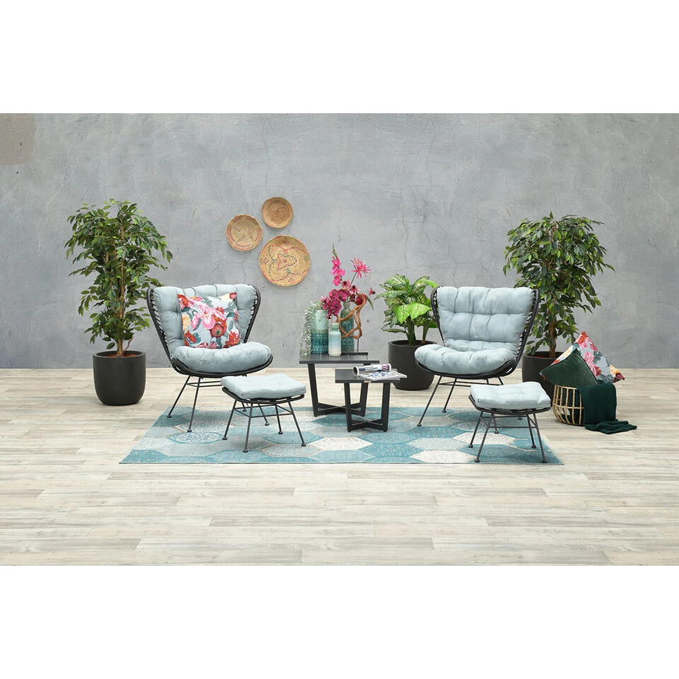 Garden Impressions Melfort Relax Loungestoel - Zwart 4 Garden Impressions Melfort Relax Loungestoel - Zwart - Afbeelding 2