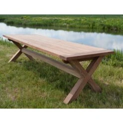 Livingfurn - Tuintafel Table Cross - 100x200x78 - Teakhout -Tuinmeubels Winkel 1000045419 0101