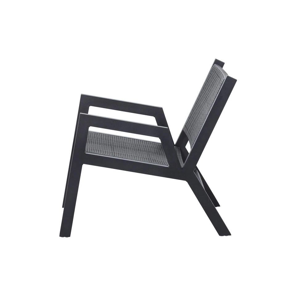 WOOOD Pem Fauteuil Outdoor - Aluminium - Zwart - Set Van 2 5 WOOOD Pem Fauteuil Outdoor - Aluminium - Zwart - Set Van 2 - Afbeelding 3