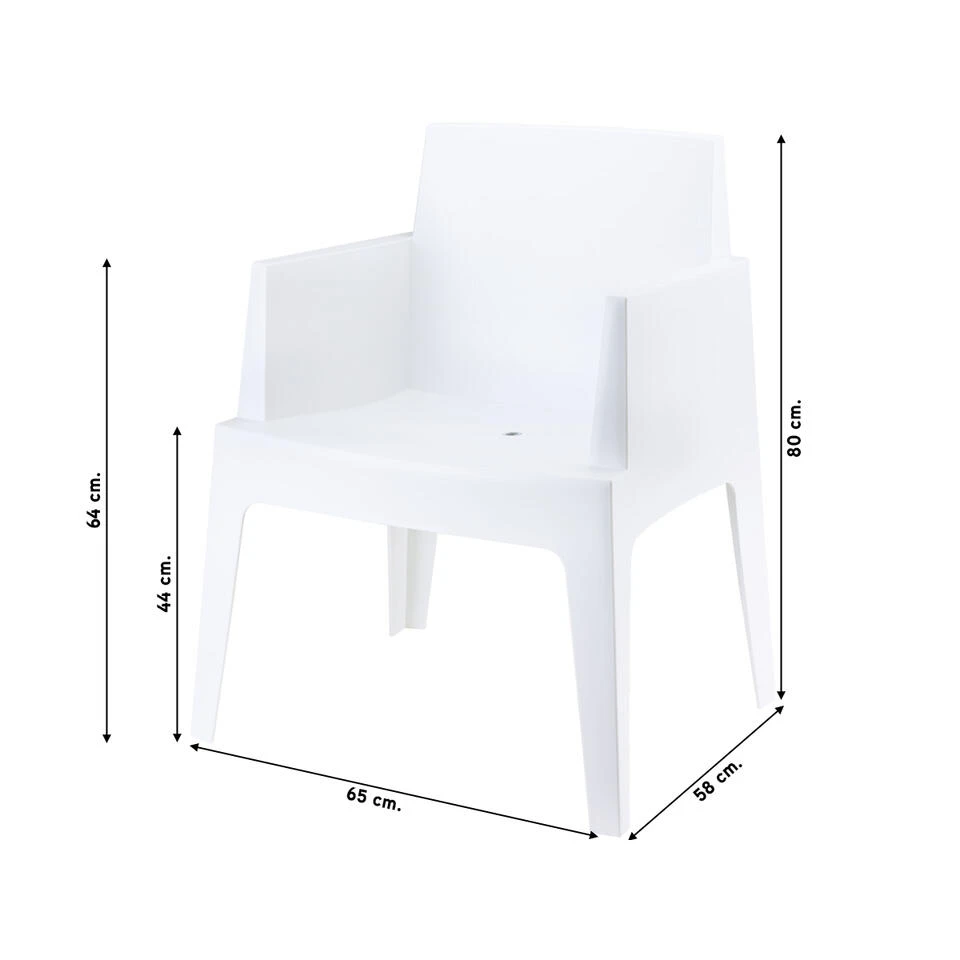 VDG Siesta Box Stapelbare Stoel - Wit 4 VDG Siesta Box Stapelbare Stoel - Wit - Afbeelding 2