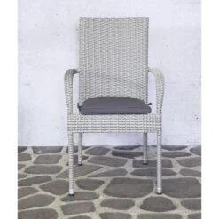 SenS-Line - Rhodos Stapelstoel Grey + Cushion - Grijs -Tuinmeubels Winkel 1000052331 0101
