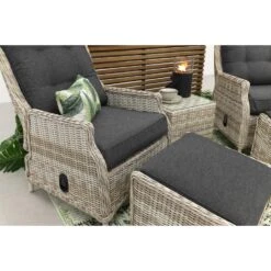 VDG Pacific Verstelbare Loungestoelen + Bijzettafeltje - Vanilla -Tuinmeubels Winkel 1000053069 0103