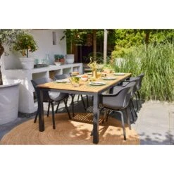 Hartman Sonata Tuintafel Teak – Antraciet 220 X 100 Cm -Tuinmeubels Winkel 1000053244 0102