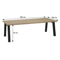 Taste Derby Tuintafel - 240x100 Cm. - Antraciet Poten -Tuinmeubels Winkel 1000053261 0101