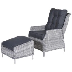Garden Impressions Santa Rosa Tuinstoel + Voetenbank - L. Grijs -Tuinmeubels Winkel 1000054028 0102