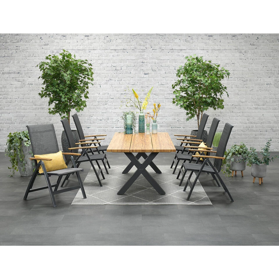 Garden Impressions Zadar Tuintafel 220x100 Donker Grijs - X-frame 4 Garden Impressions Zadar Tuintafel 220x100 Donker Grijs - X-frame - Afbeelding 2