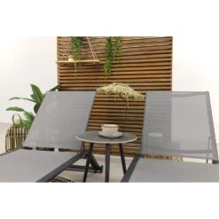 VDG Cairns Ligbedden + Bijzettafel Brasilia - Antraciet -Tuinmeubels Winkel 1000054163 0103