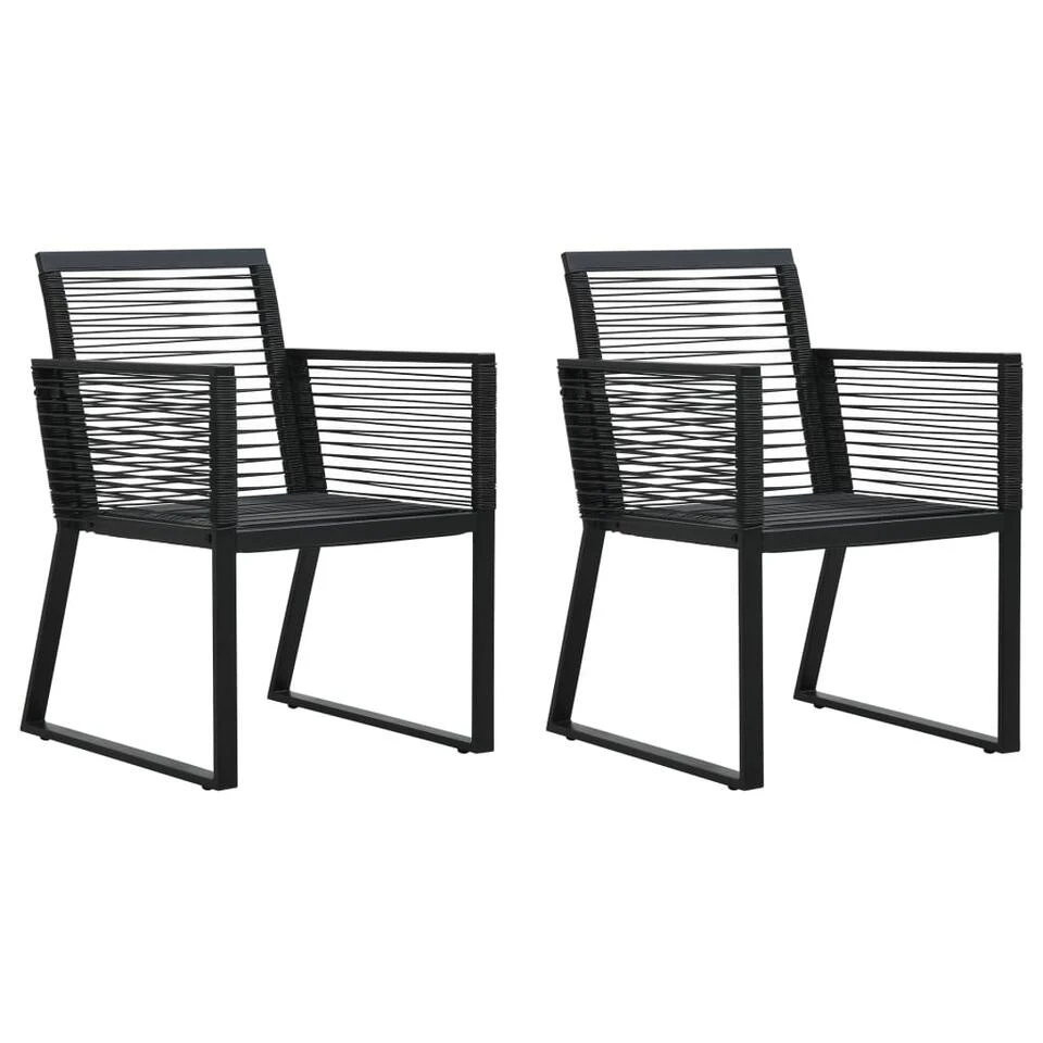 VidaXL Tuinstoelen 2 St PVC-rattan Zwart Overig 3 VidaXL Tuinstoelen 2 St PVC-rattan Zwart Overig