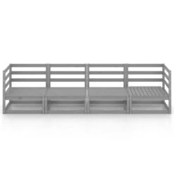 VidaXL Tuinbank 4-zits Massief Grenenhout Grijs -Tuinmeubels Winkel 1000060788 0102