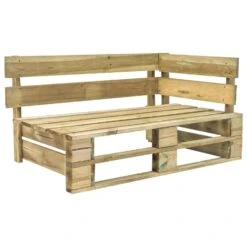 VidaXL Tuinbank Met Rode Kussens Pallet Grenenhout -Tuinmeubels Winkel 1000060800 0102