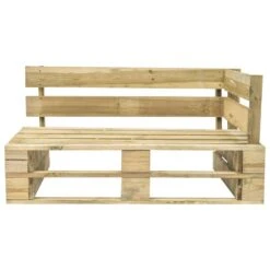 VidaXL Tuinbank Met Rode Kussens Pallet Grenenhout -Tuinmeubels Winkel 1000060800 0103