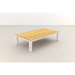 VDG Mindo Loungetafel 150x75 Cm. - Alu/Teak - White -Tuinmeubels Winkel 1000061075 0102