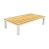 VDG Mindo Loungetafel 150x75 Cm. - Alu/Teak - White -Tuinmeubels Winkel 1000061075