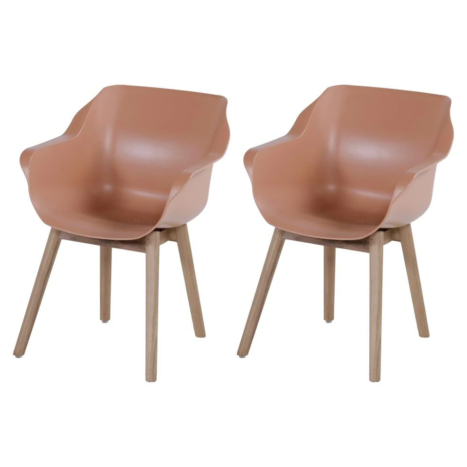 Set Van 2- Hartman Sophie Studio Diningstoel-Italian Terra- Teak Poot 3 Set Van 2- Hartman Sophie Studio Diningstoel-Italian Terra- Teak Poot