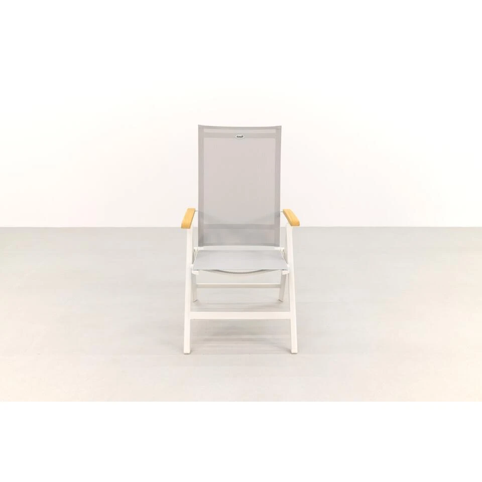 Hartman Napoli Verstelbare Tuinstoel - Teak Armleuning - Wit 5 Hartman Napoli Verstelbare Tuinstoel - Teak Armleuning - Wit - Afbeelding 3