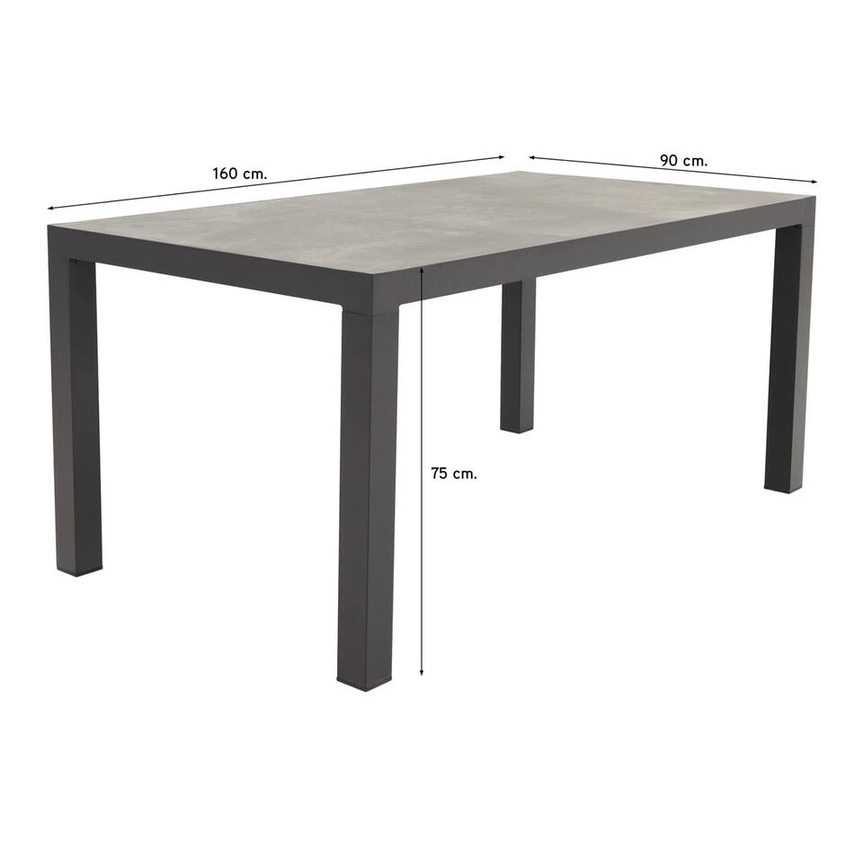 VDG President Tuintafel 160 X 90 Cm. - Antraciet 4 VDG President Tuintafel 160 X 90 Cm. - Antraciet - Afbeelding 2