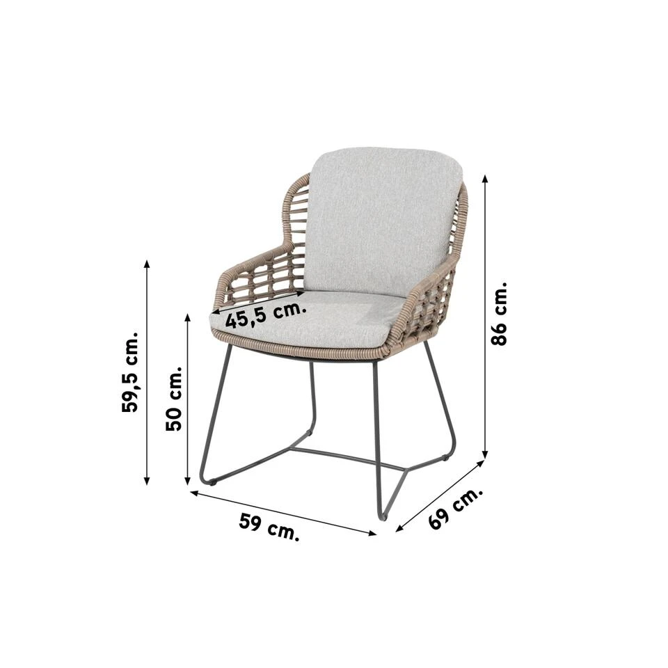 4SO Lugano Dining Stoel - Pure (1 St.) 4 4SO Lugano Dining Stoel - Pure (1 St.) - Afbeelding 2