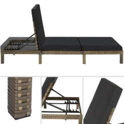 Tectake - Ligstoel Sofia - Wicker Zonnebed - Natuurkleur 7 Tectake - Ligstoel Sofia - Wicker Zonnebed - Natuurkleur -Tuinmeubels Winkel 1000077827 0101